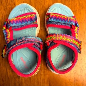 Skechers Heart Lights Tie Dye Sport Sandals - 8